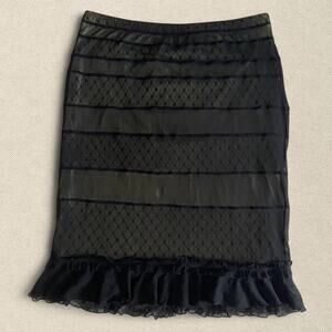 Express Y2K Mesh Overlay Tiered Ruffle Skirt sz L Whimsygoth